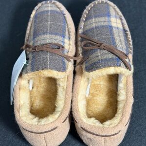 Plaid Fleece-Lined Loafers for Men
